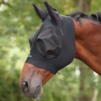 Vliegenmasker Stretch met oren in zwart