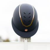 Paardrijcap Kylo Matte Wide Peak Marineblauw/Roségoud Paardrijcap Kylo Matte Wide Peak Marineblauw/Roségoud