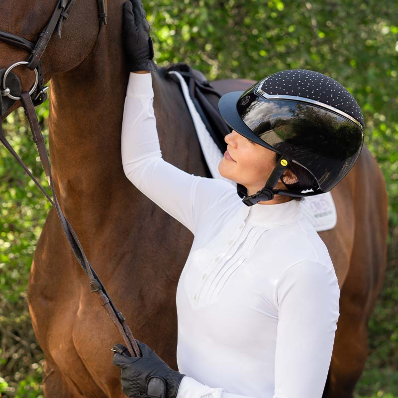 Paardrijcap MIPS Kylo Gloss Crystal Zwart/Chrome