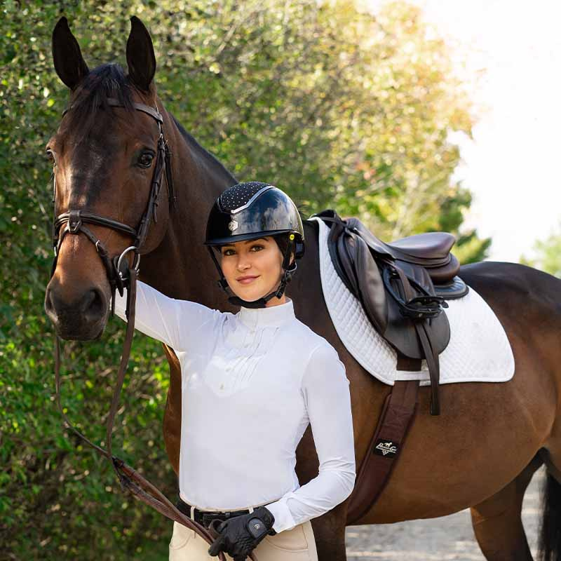 Paardrijcap MIPS Kylo Gloss Crystal Zwart/Chrome