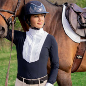 Paardrijcap MIPS Kylo Gloss Wide Peak Crystal Marineblauw/Zilver Paardrijcap MIPS Kylo Gloss Wide Peak Crystal Marineblauw/Zilver