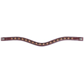 Frontriemen E-Logo & Gouden/Zwarte Kristallen Bruin/Zilver Frontriemen E-Logo & Gouden/Zwarte Kristallen Bruin/Zilver