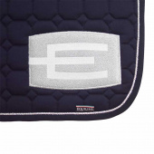 Zadeldek E-logo Marineblauw Zilver/Wit