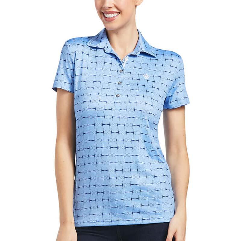 Poloshirt Motif Full Cheek Print Blauw
