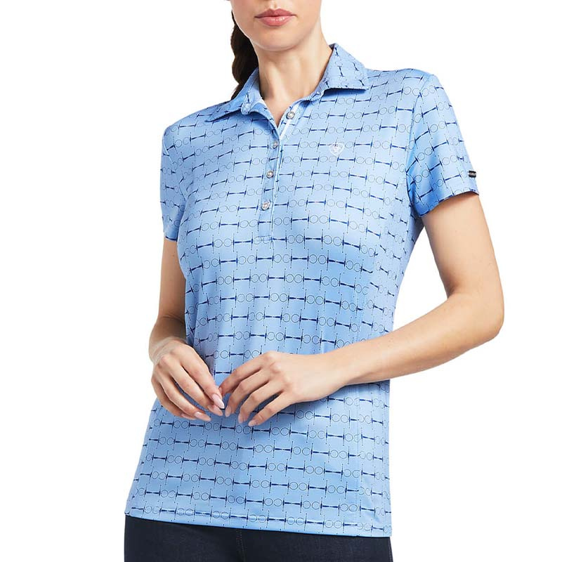 Poloshirt Motif Full Cheek Print Blauw