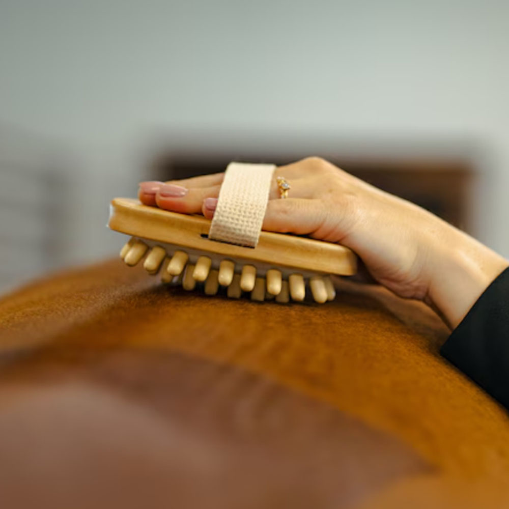 Massageborstel Träknoppar Bruin