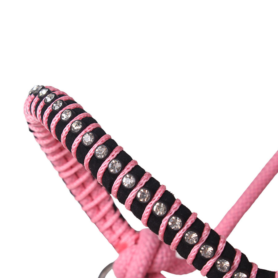 Touwhalster met teugels Combi Liberty Lichtroze