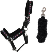 Halter en Halstertouw Isalyn Unicorn Zwart Halter en Halstertouw Isalyn Unicorn Zwart