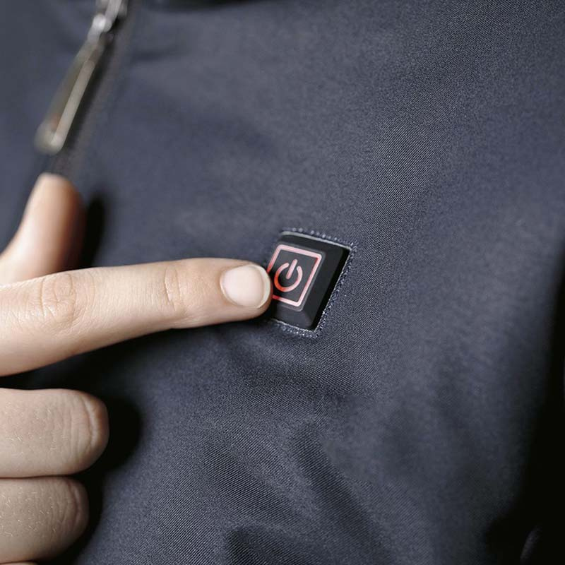 Elegante Lange Rijjas met Verwarmingsdraden en Powerbank Marineblauw