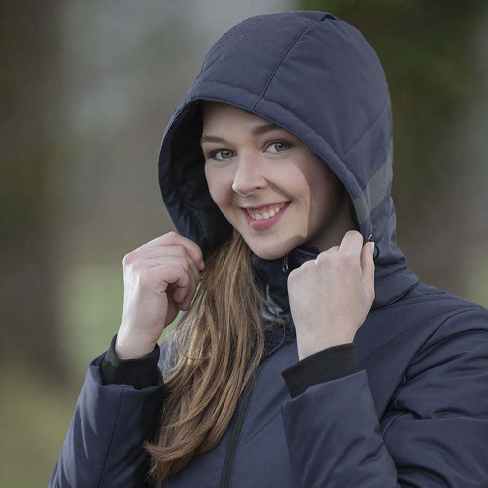 Elegante Lange Rijjas met Verwarmingsdraden en Powerbank Marineblauw