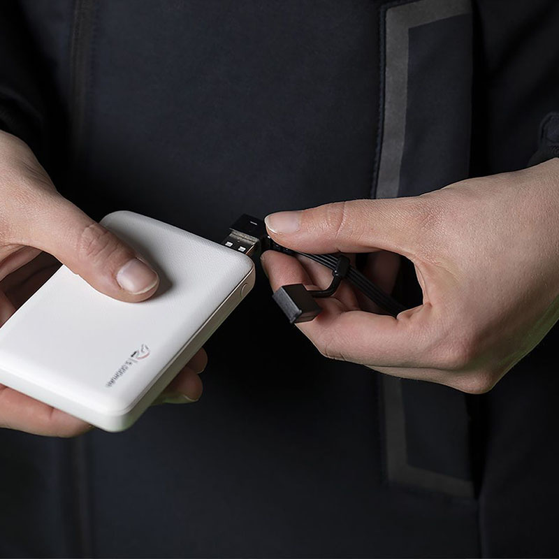 Elegante Lange Rijjas met Verwarmingsdraden en Powerbank Marineblauw