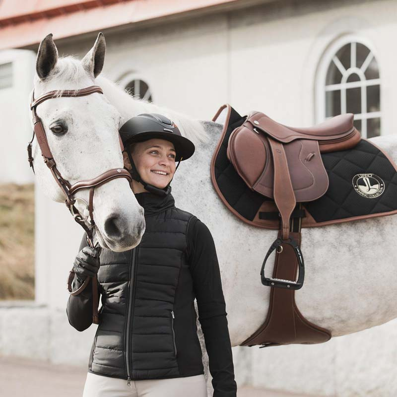 Zadeldekje Waffle Texture Zwart