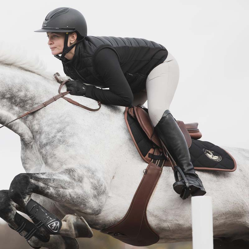 Zadeldekje Waffle Texture Zwart