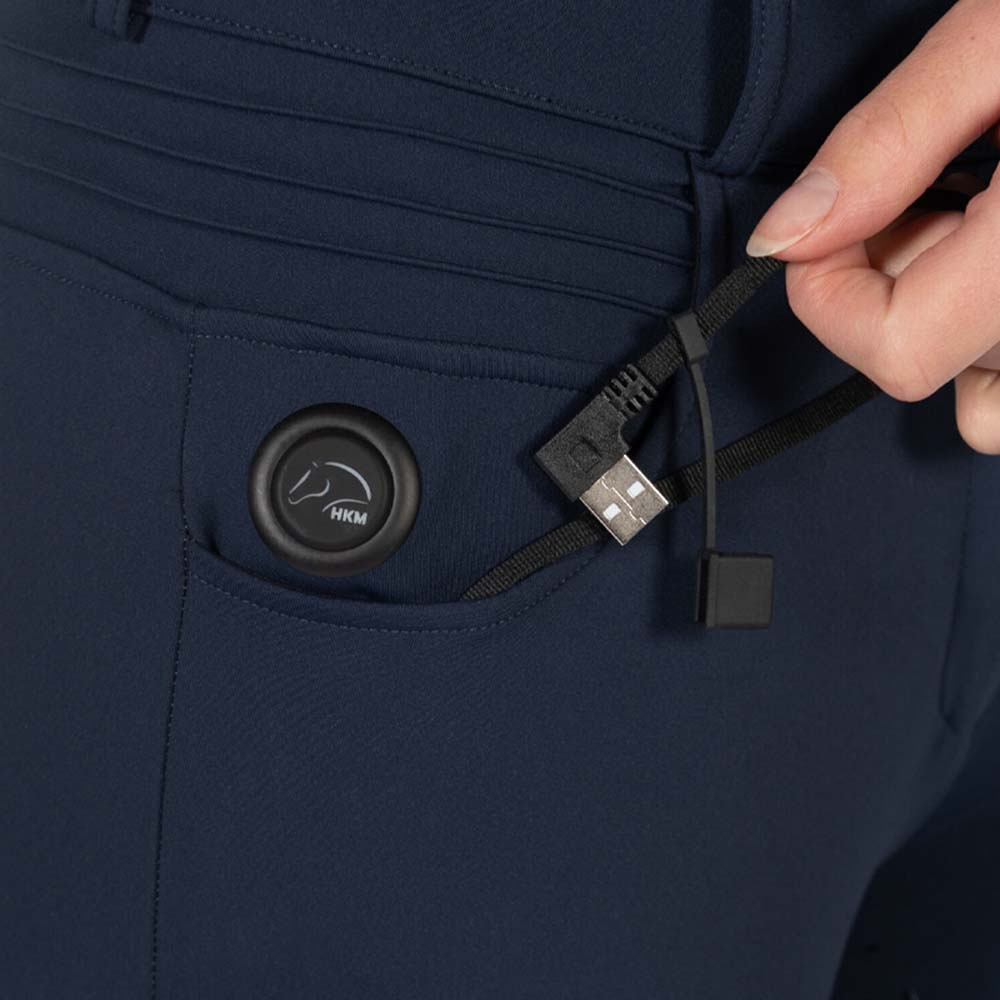 Verwarmde rijbroek Comfort Full Grip Marineblauw