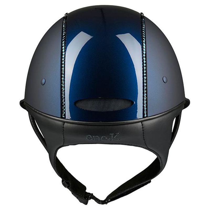 Paardrijcap Mips Avance Glossy Top Swarovski Marineblauw