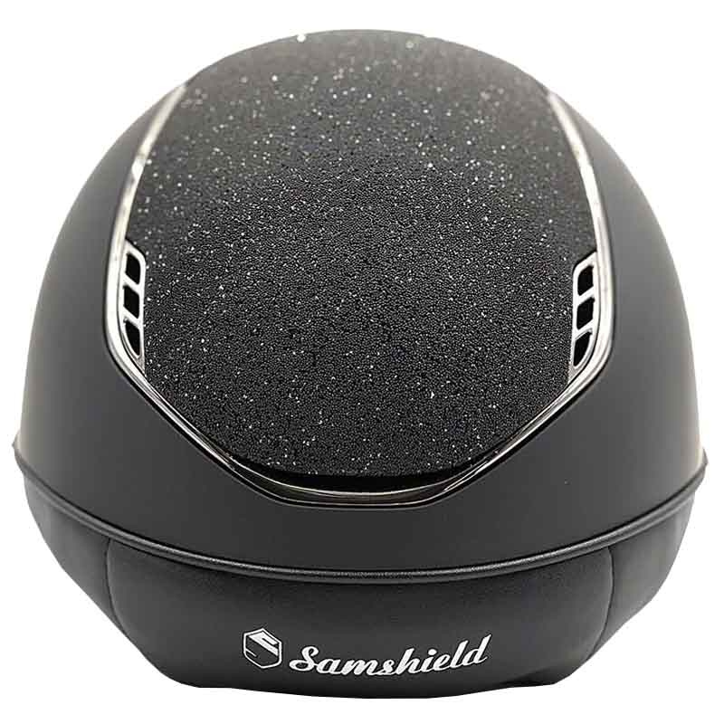 Paardrijcap Miss Shield Shadowmatt Crystal Fabric 2.0 Zwart