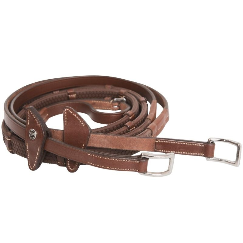 Rubberen teugels met stops Eccelente Buckle Loop Bruin