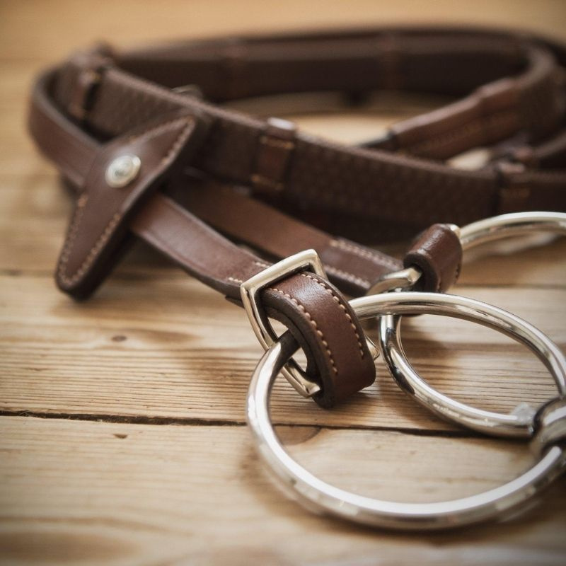 Rubberen teugels met stops Eccelente Buckle Loop Bruin