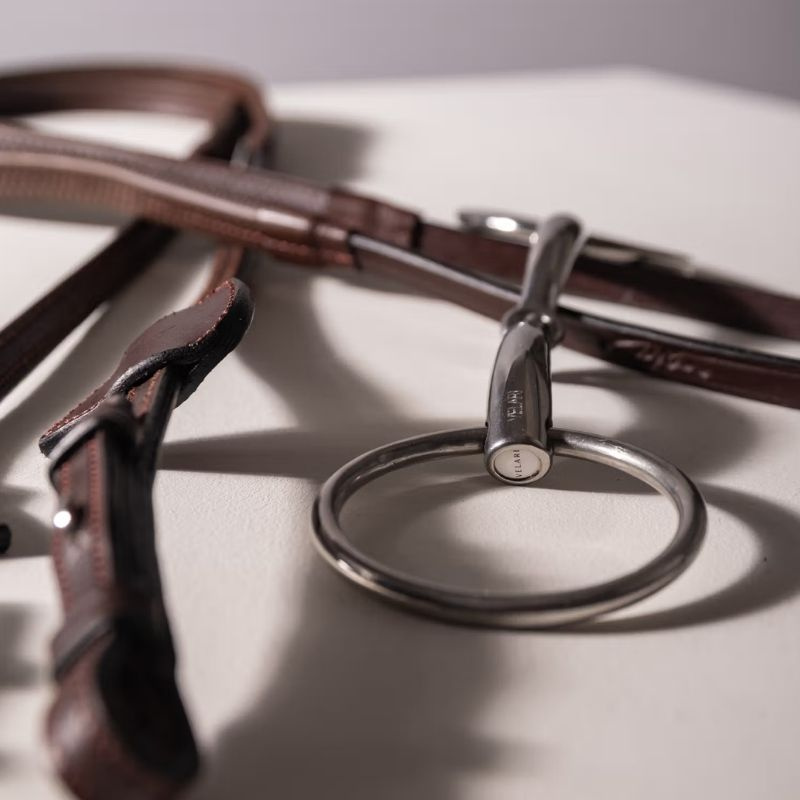 Enkelgebroken Trens met Losse Ringen Stainless Steel 16mm