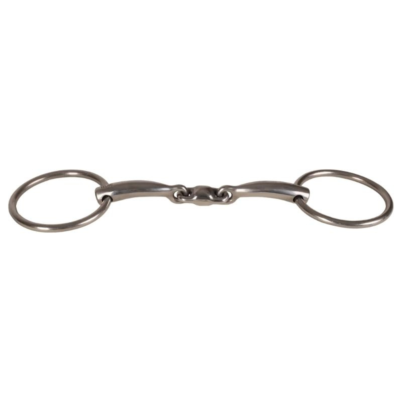 Dubbelgebroken Trens met Losse Ringen Stainless Steel 16mm