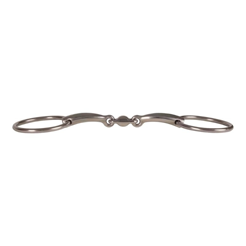 Dubbelgebroken Trens met Losse Ringen Stainless Steel 16mm
