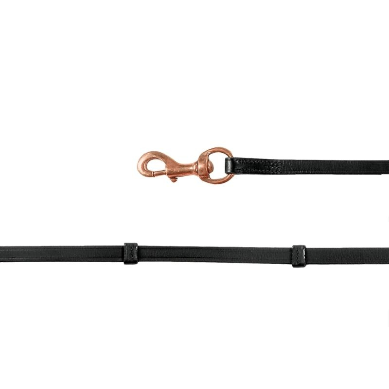 IJslandse teugels Snap Hook Zwart/Roségoud