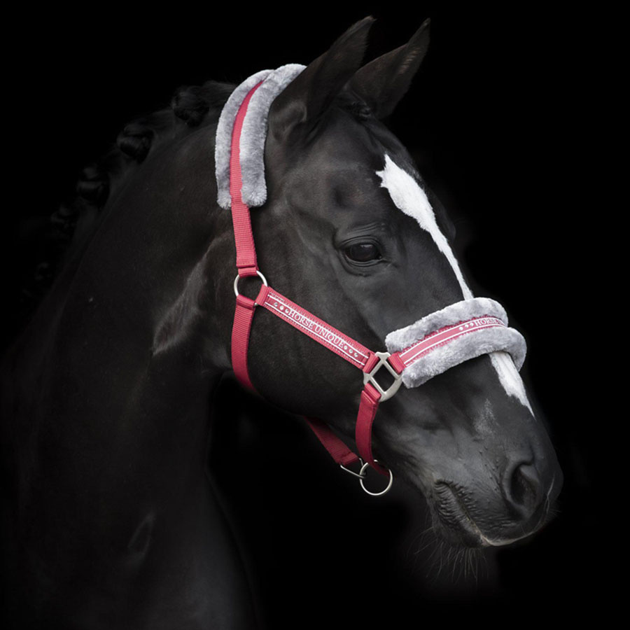 Halster met Fleece Rood/Grijs