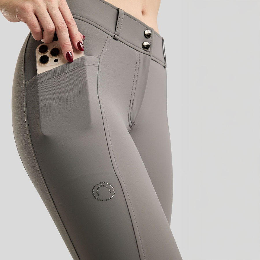 Rijbroek MoZida Refined Gun Metal Crystals Full Grip Grijs