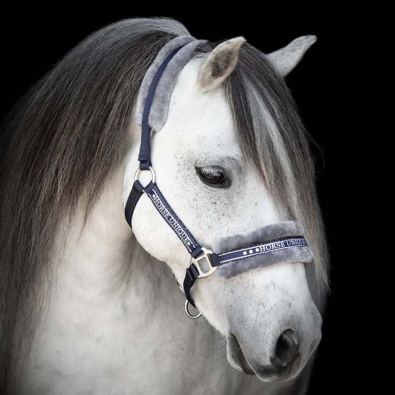 Halster met Fleece Marineblauw/Grijs