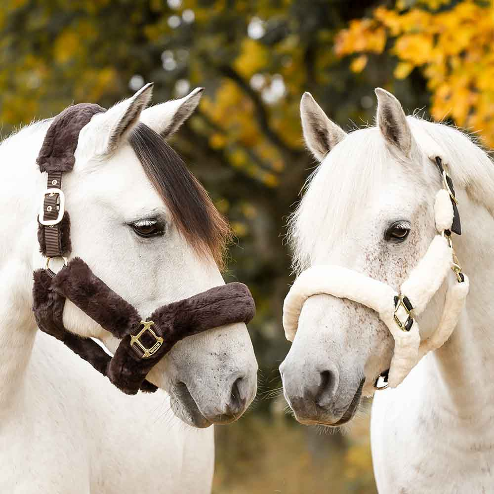 Grimriem Cozy met Bont Zwart/Natuur