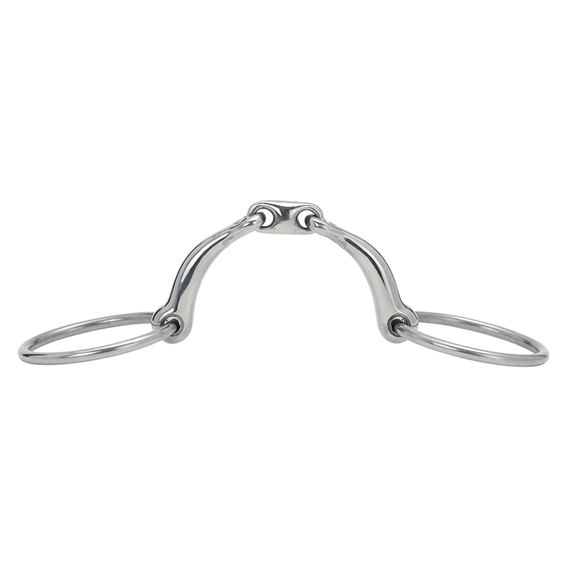 Dubbelgebroken trens met losse ringen HG