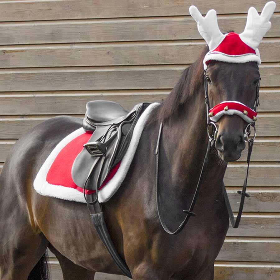 Veelzijdigheidszadeldekje Christmas Rood/Wit
