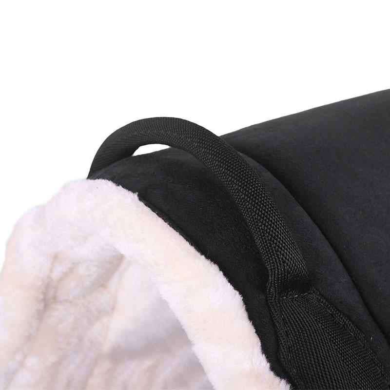 Barbackpad Fauxfur Zwart
