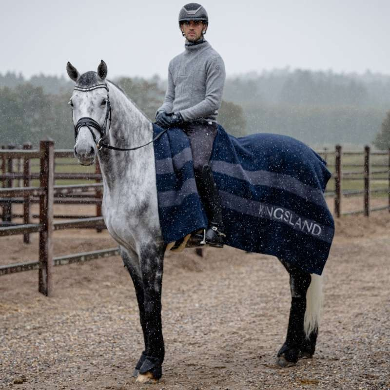 Wollen deken Classic Marineblauw