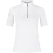 Wedstrijdshirt Classic Glitter Zipper Short Sleeve Wit Wedstrijdshirt Classic Glitter Zipper Short Sleeve Wit