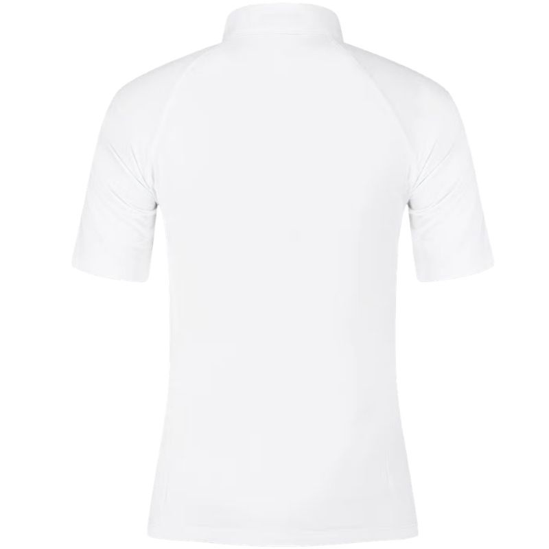 Wedstrijdshirt Classic Glitter Zipper Short Sleeve Wit