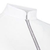 Wedstrijdshirt Classic Glitter Zipper Short Sleeve Wit Wedstrijdshirt Classic Glitter Zipper Short Sleeve Wit