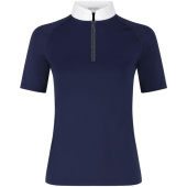 Wedstrijdshirt Classic Glitter Zipper Short Sleeve Marineblauw Wedstrijdshirt Classic Glitter Zipper Short Sleeve Marineblauw