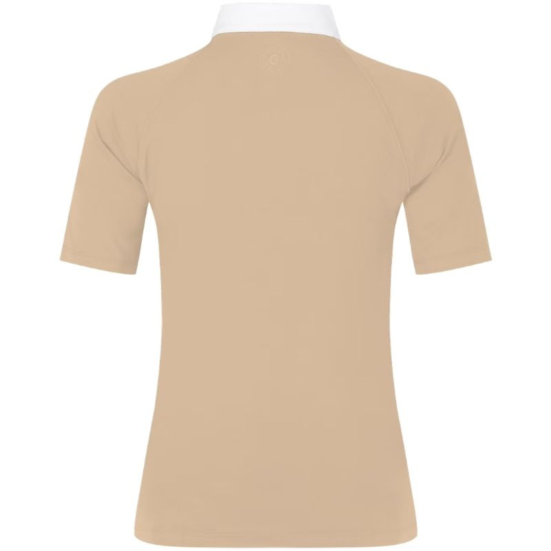 Wedstrijdshirt Classic Glitter Zipper Short Sleeve Beige