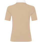 Wedstrijdshirt Classic Glitter Zipper Short Sleeve Beige Wedstrijdshirt Classic Glitter Zipper Short Sleeve Beige