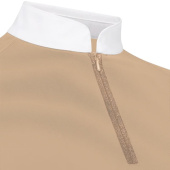 Wedstrijdshirt Classic Glitter Zipper Short Sleeve Beige Wedstrijdshirt Classic Glitter Zipper Short Sleeve Beige