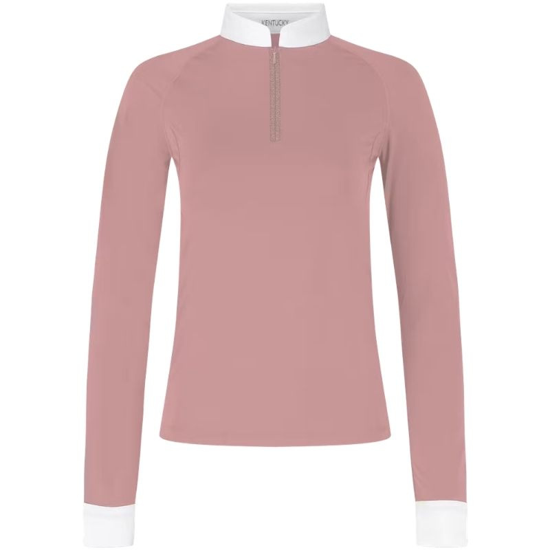 Wedstrijdshirt Classic Glitter Zipper Long Sleeve Oudroze