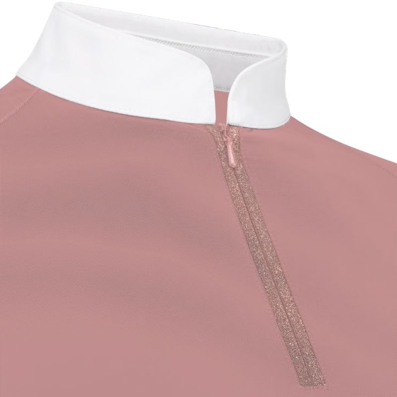 Wedstrijdshirt Classic Glitter Zipper Long Sleeve Oudroze