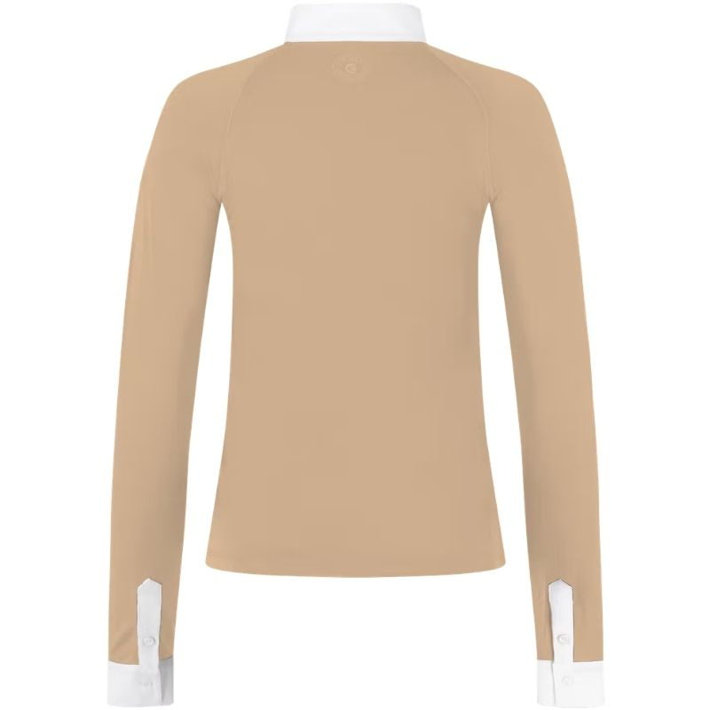 Wedstrijdshirt Classic Glitter Zipper Long Sleeve Beige