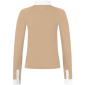 Wedstrijdshirt Classic Glitter Zipper Long Sleeve Beige Wedstrijdshirt Classic Glitter Zipper Long Sleeve Beige