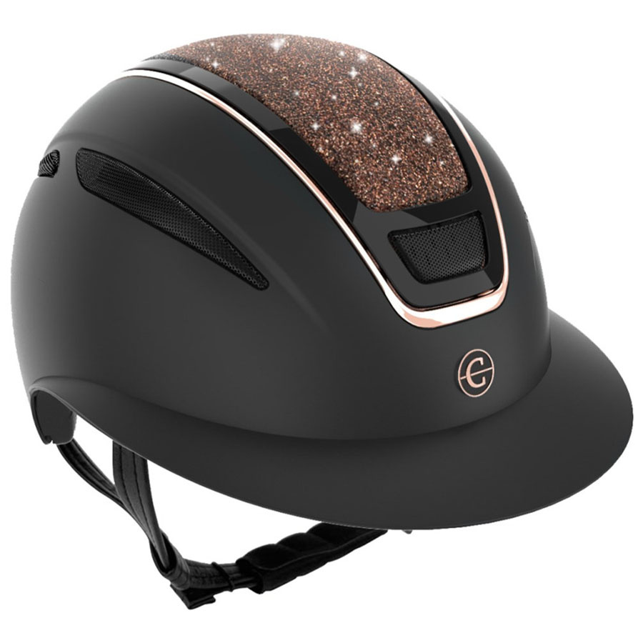 Paardrijcap Elite Polo Rose Gold Zwart