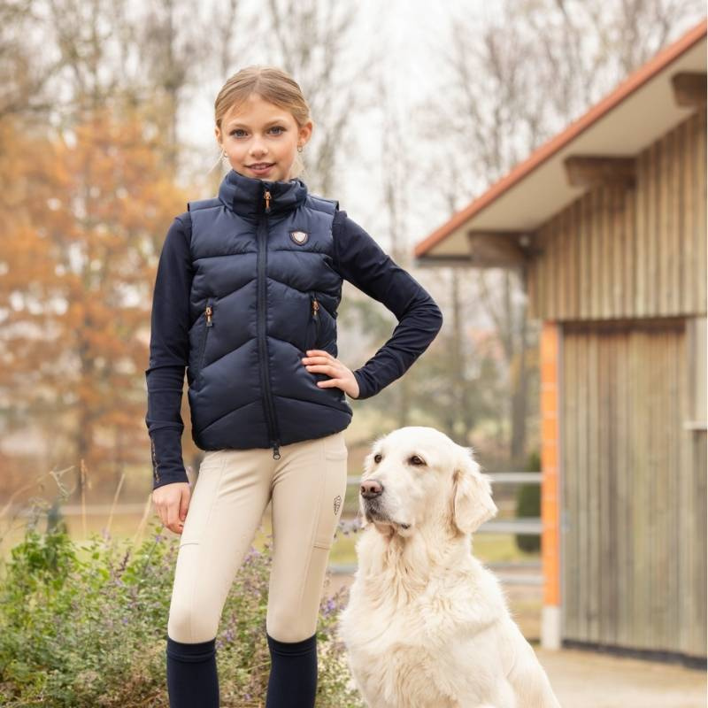 Rijbodywarmer Winter Kind/Junior Marineblauw