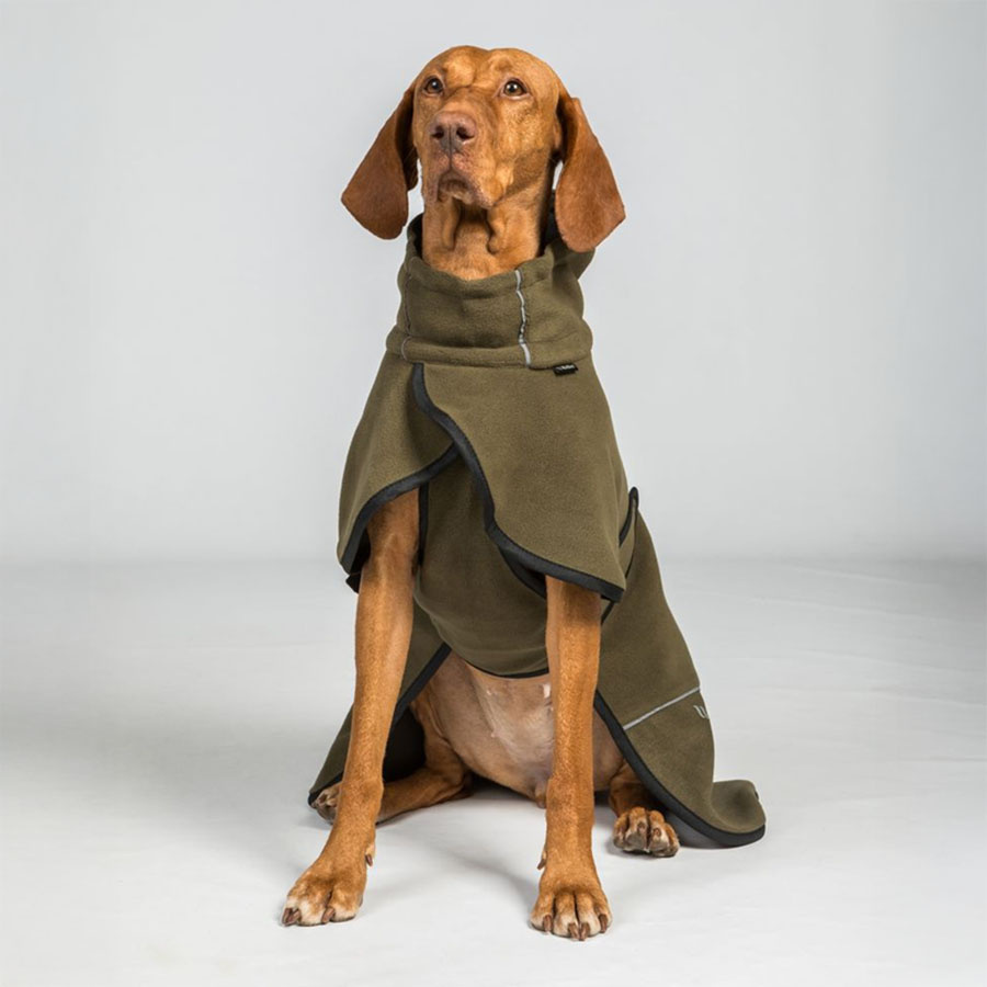 Honden Fleecejas Bay Low Tail Olijfgroen
