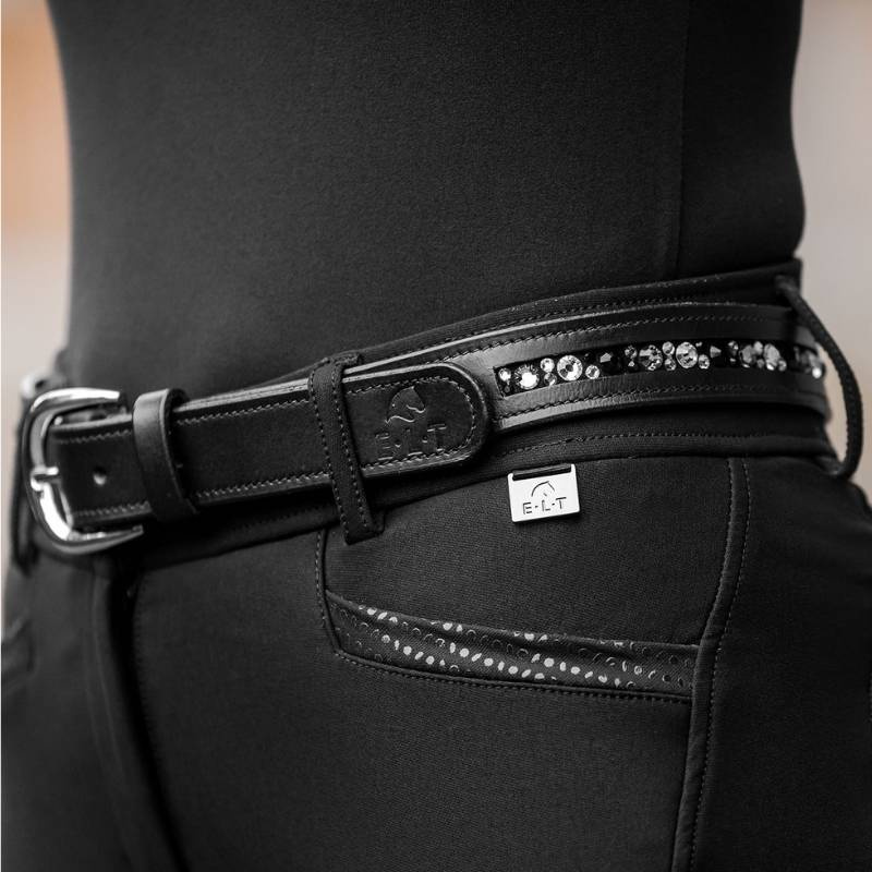 Leren riem Jewel Zwart