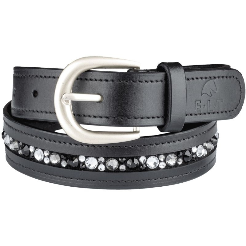 Leren riem Jewel Zwart